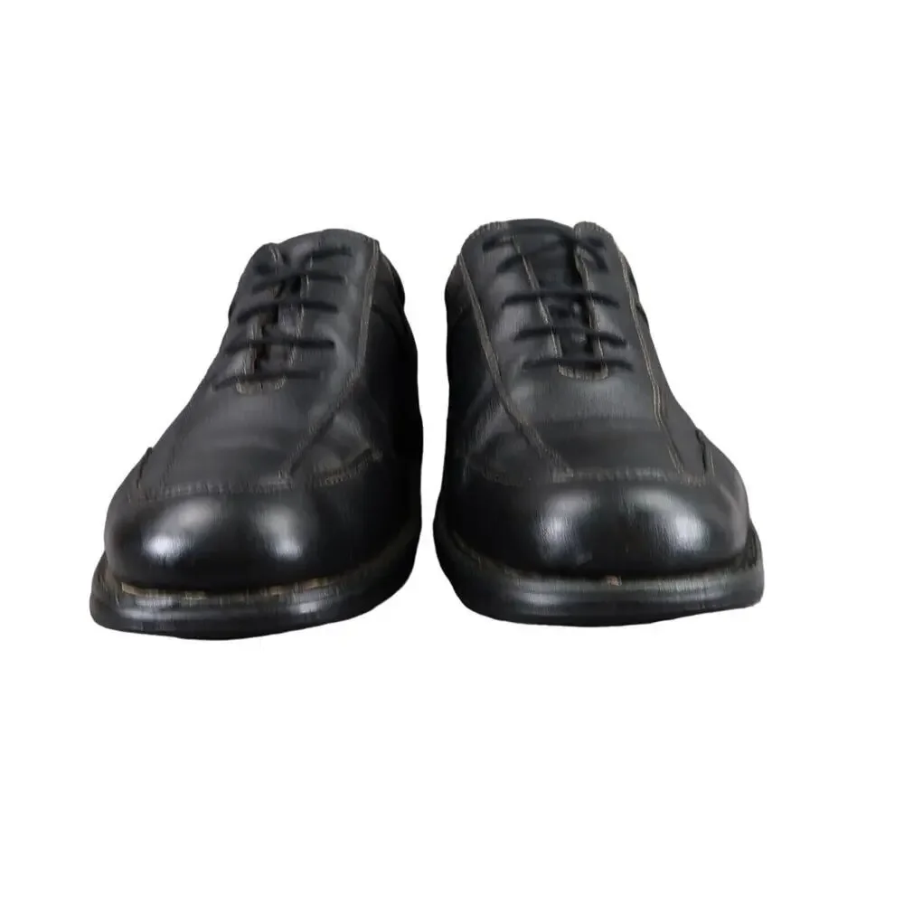 Johnston & Murphy Shoes Men 10 Oxford Leather Shuler Athletic Black Comfort Work